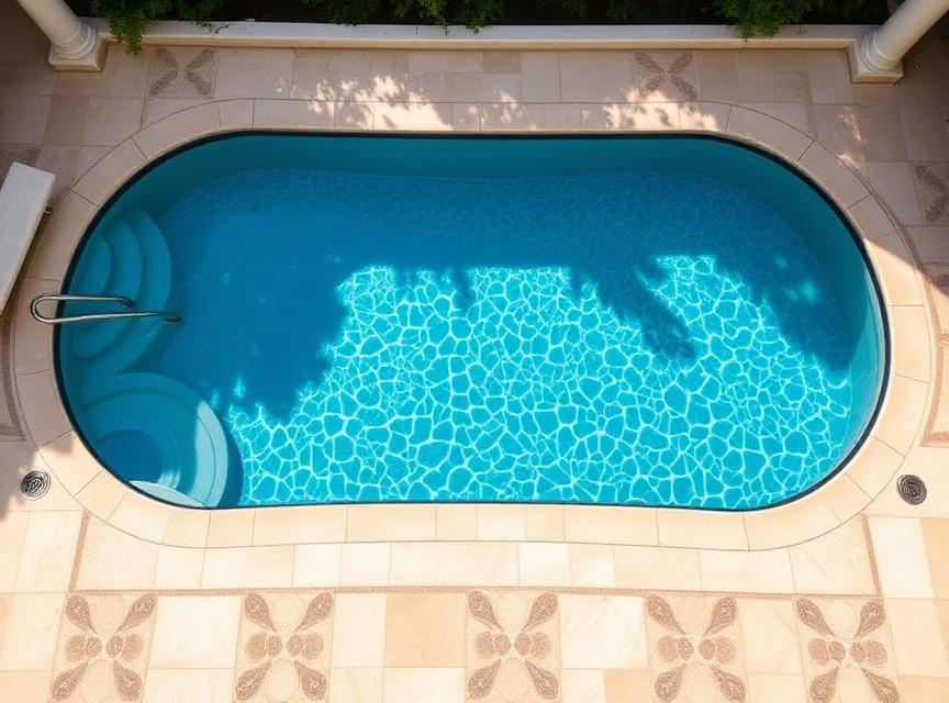 French pattern paving around a luxury swimming pool
